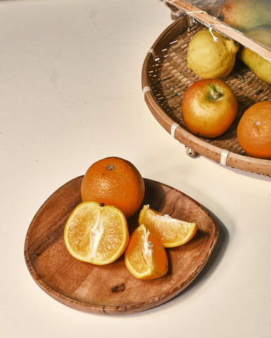 Cole Asymmetrical Round Wooden Dish