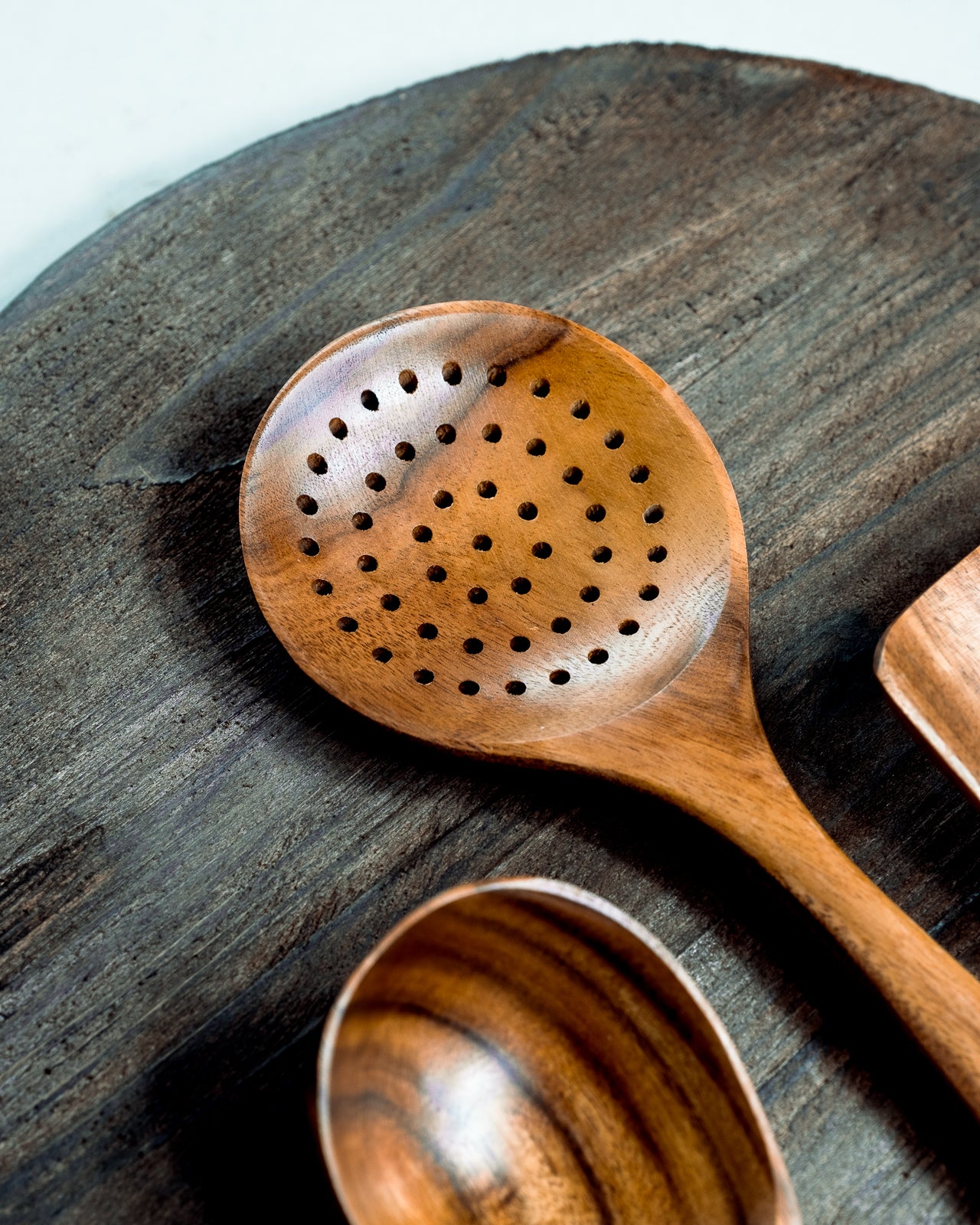 Teakwood Kitchen Utensils - Perforated Ladle