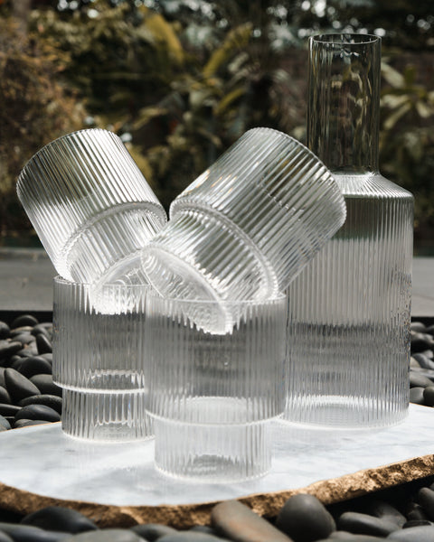 Costa Ribbed Glass Carafe Set