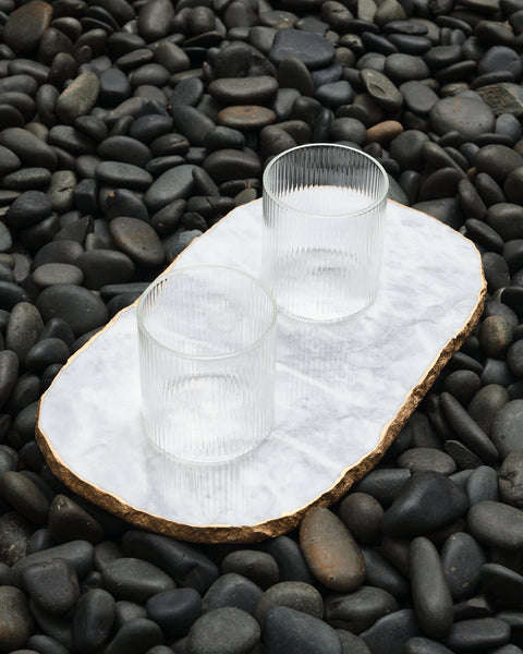 Costa Ribbed Glass Cup