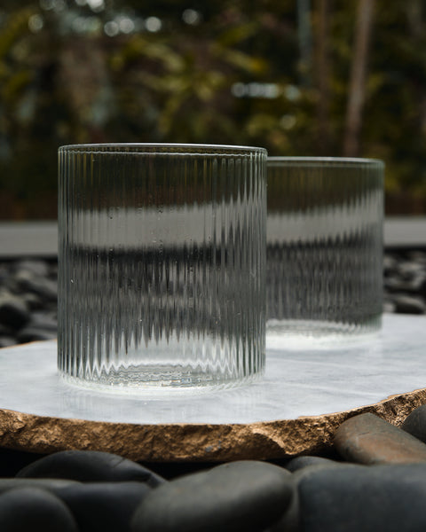Costa Ribbed Glass Cup