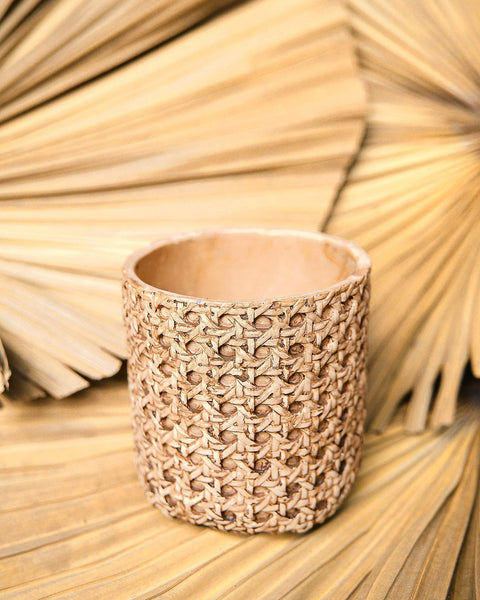 Panama Rattan Printed Clay Plant Pots