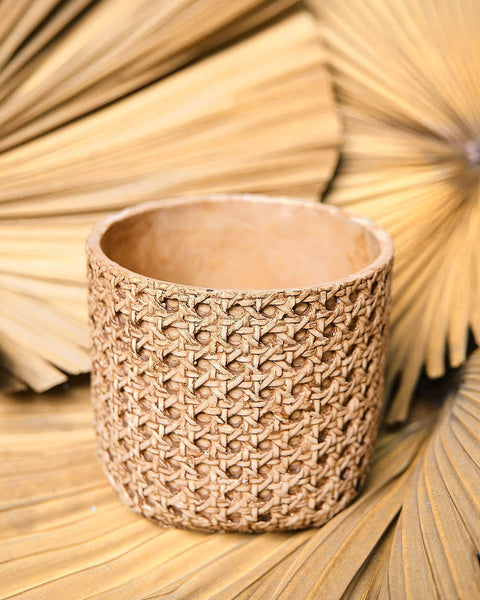 Panama Rattan Printed Clay Plant Pots