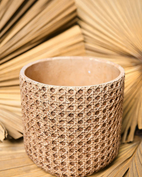 Panama Rattan Printed Clay Plant Pots