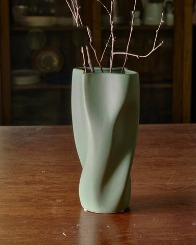 Hermosa Green Vase - Wide