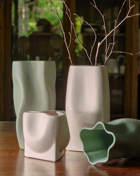Hermosa White Vase - Short