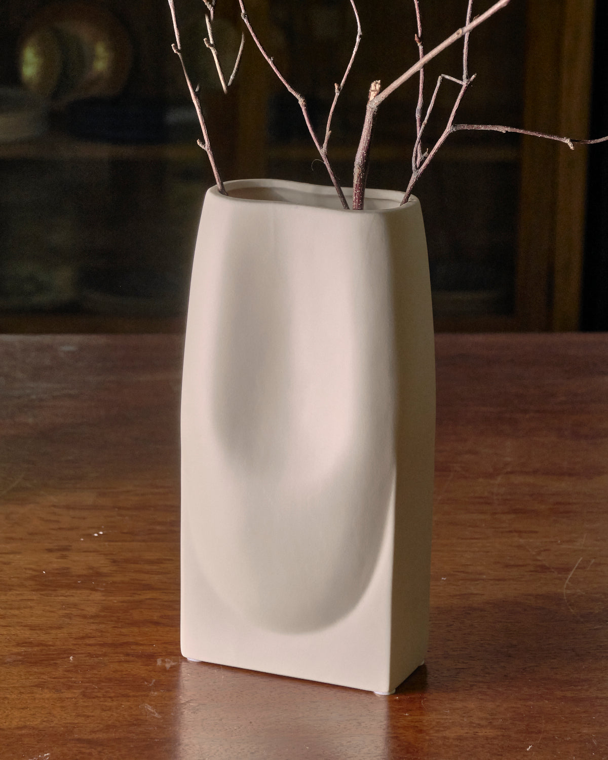 Hermosa White Vase - Wide