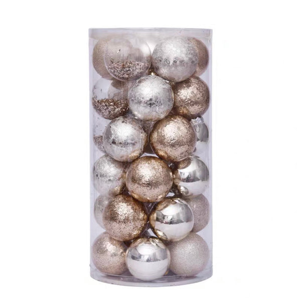 Assorted Silver Gold Xmas Baubles - Single