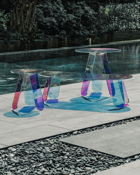 Iridescent Acrylic Coffee Tables - Small