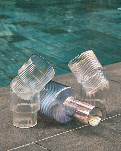 Iridescent Ribbed Glass