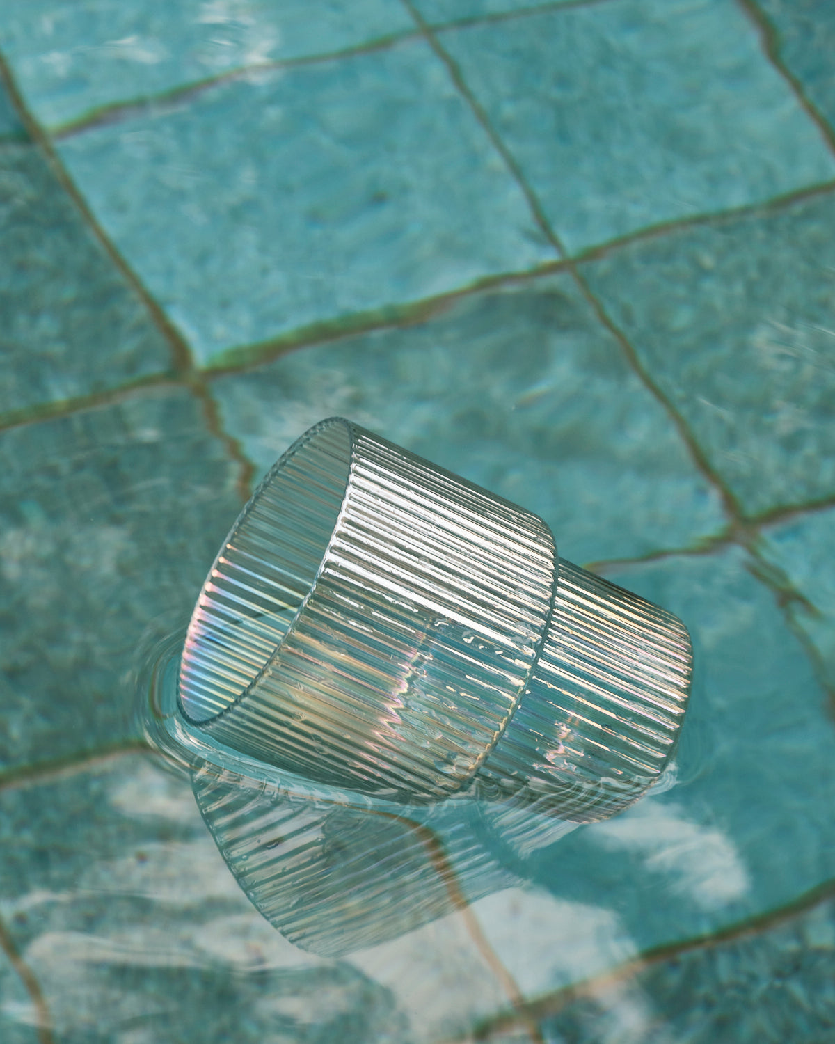 Iridescent Ribbed Glass