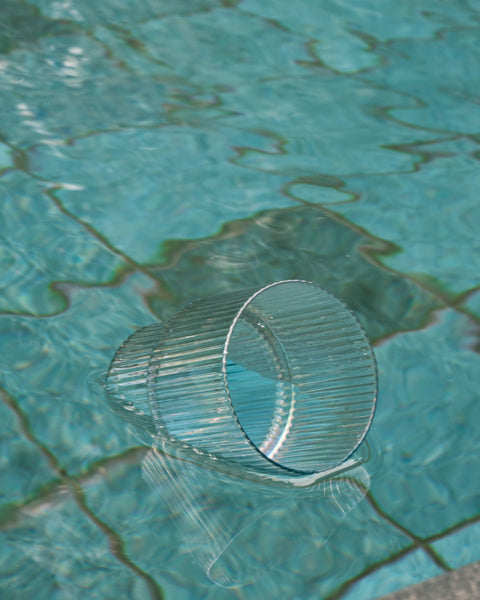 Iridescent Ribbed Glass