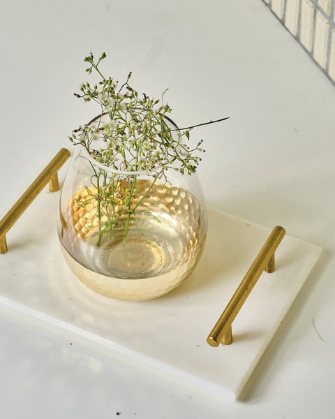 Kamala Hammered Gold Bottom Vases - Small Teardrop
