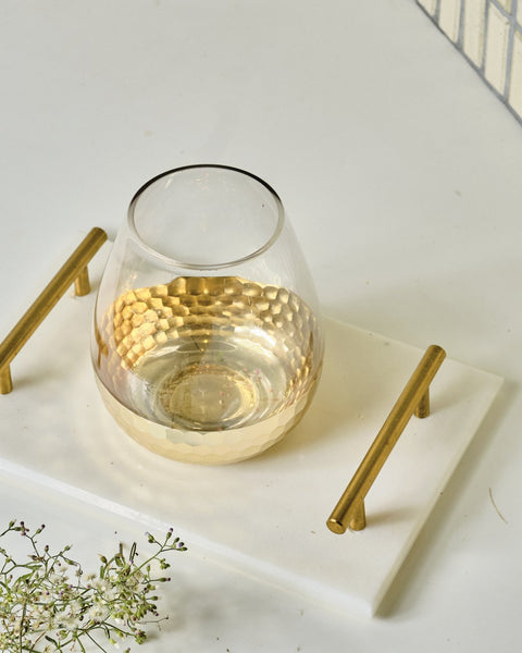 Kamala Hammered Gold Bottom Vases - Small Teardrop