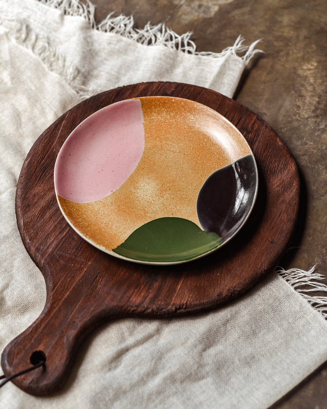Ishihara Brown Dessert Plate