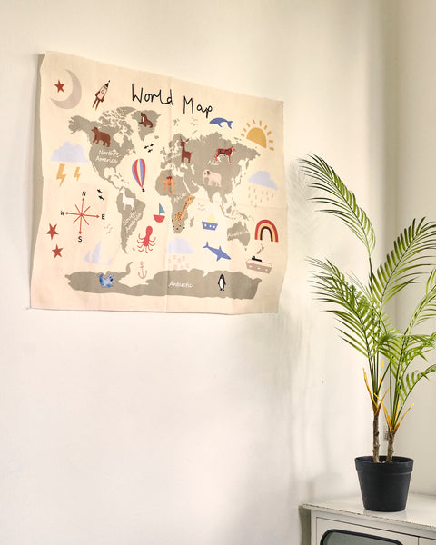 Little Explorer Canvas World Map