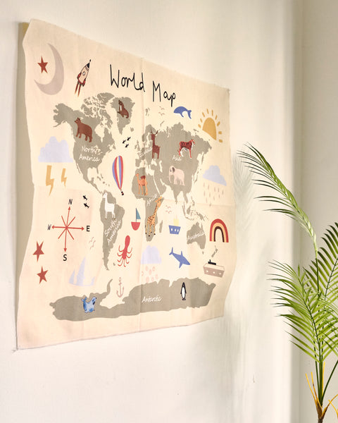 Little Explorer Canvas World Map