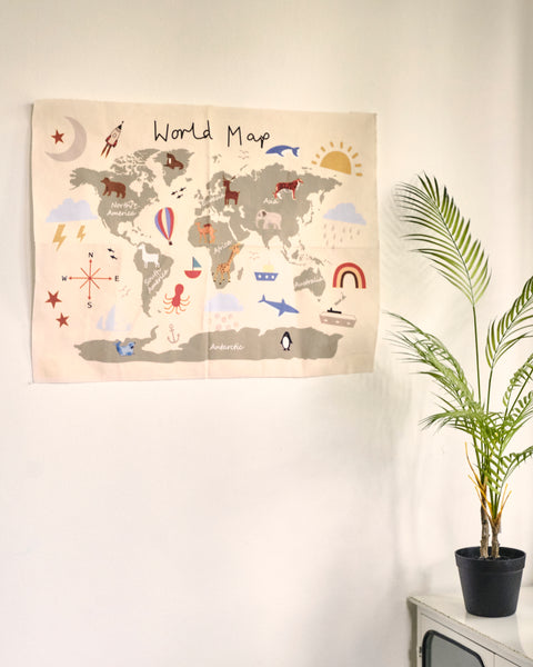 Little Explorer Canvas World Map