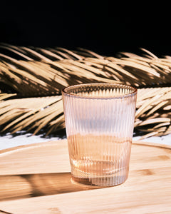 Costa Ribbed Tapered Water Glass - Burnt Amber