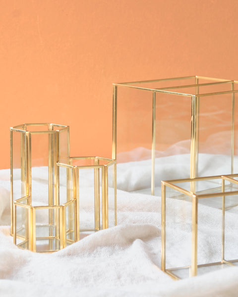 Gold Trimmed Brush/Stationery Holder - 3 compartments