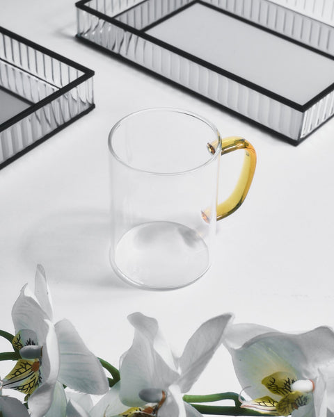 Frank Short Glass Cup with Handle - Assorted Colours