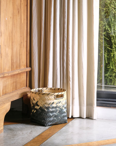 Masai Mara Bamboo Basket - Medium with Handle