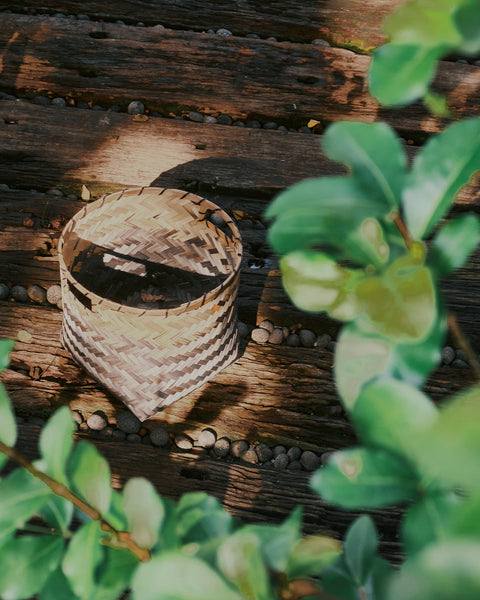 Masai Mara Bamboo Basket - Medium with Handle