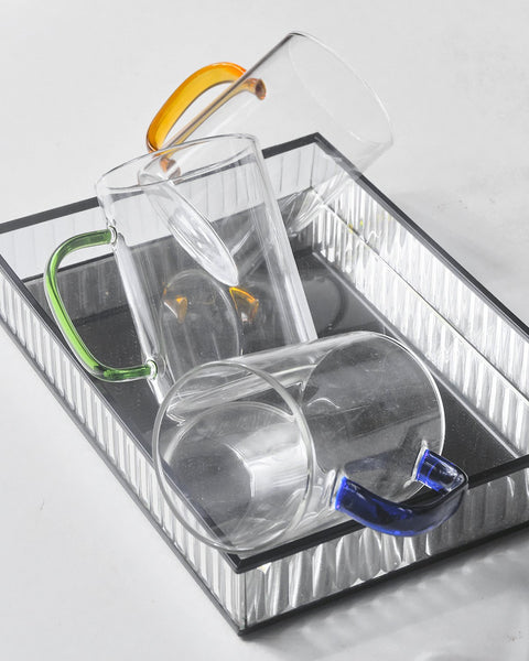 Frank Short Glass Cup with Handle - Assorted Colours
