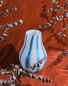 Lou Blue Stripes Pear-Shaped Vase