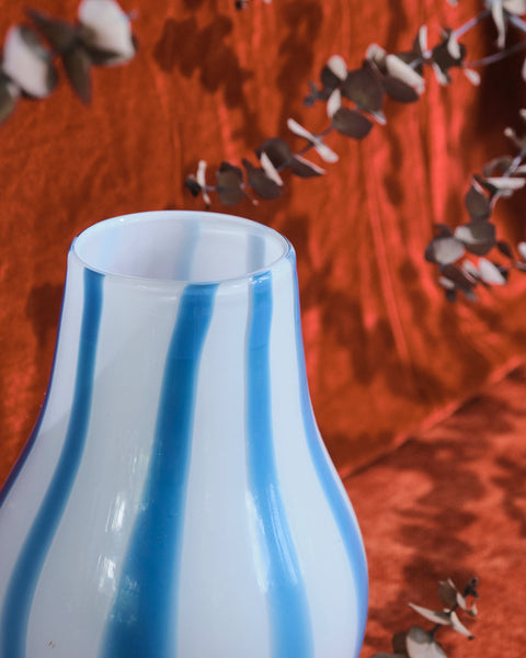 Lou Blue Stripes Pear-Shaped Vase