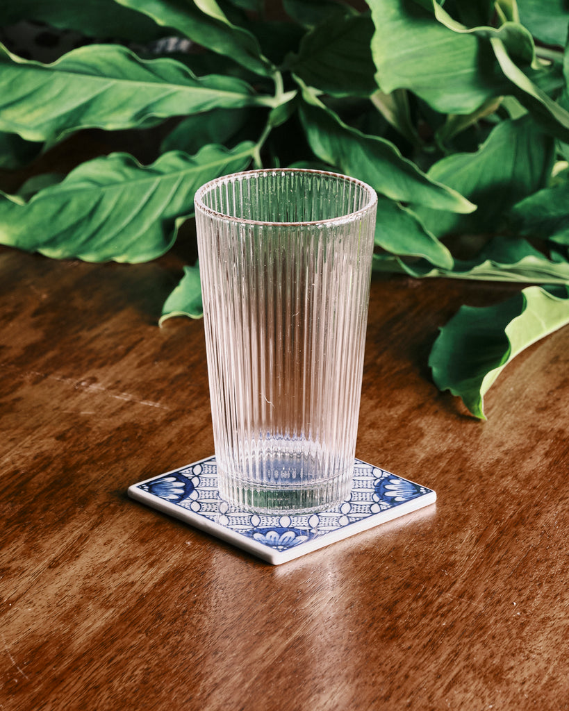 Costa Ribbed Tapered Water Glass - Short – Crane Living