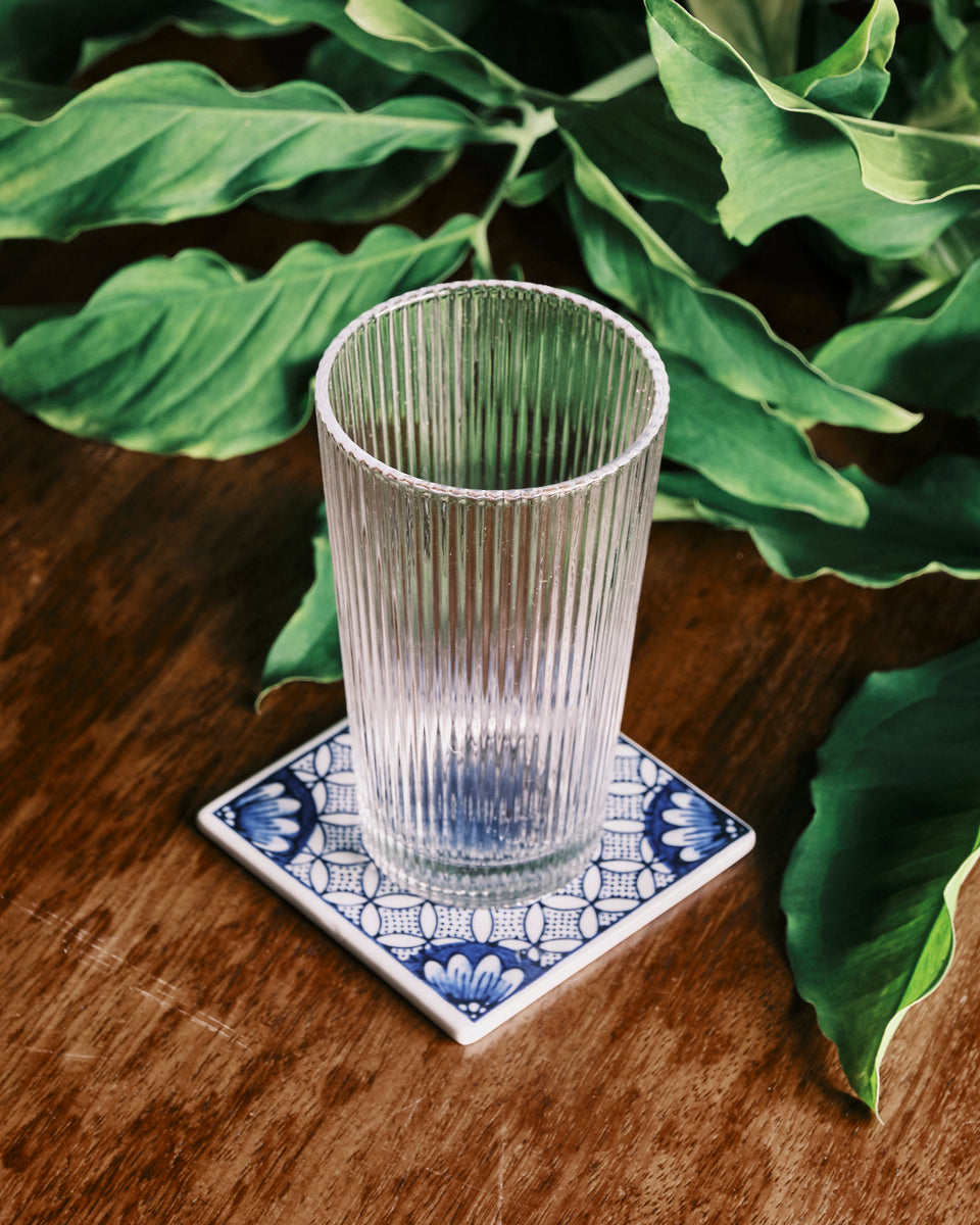 Costa Ribbed Tapered Water Glass - Tall – Crane Living
