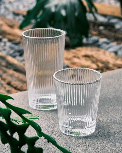 Costa Ribbed Tapered Water Glass - Short