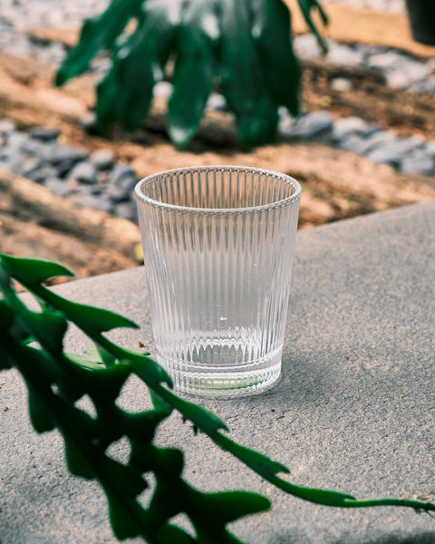 Costa Ribbed Tapered Water Glass - Short