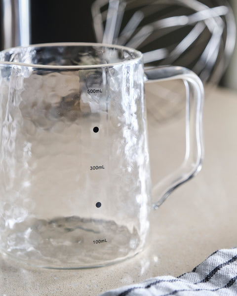 Textured Surface Glass Measuring Jug