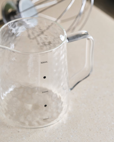 Textured Surface Glass Measuring Jug