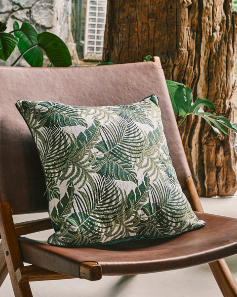 Tropical Leaves Square Cushion - Large