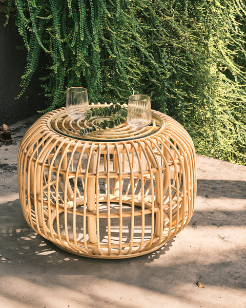 Uluwatu Bamboo Round Coffee Table - Medium