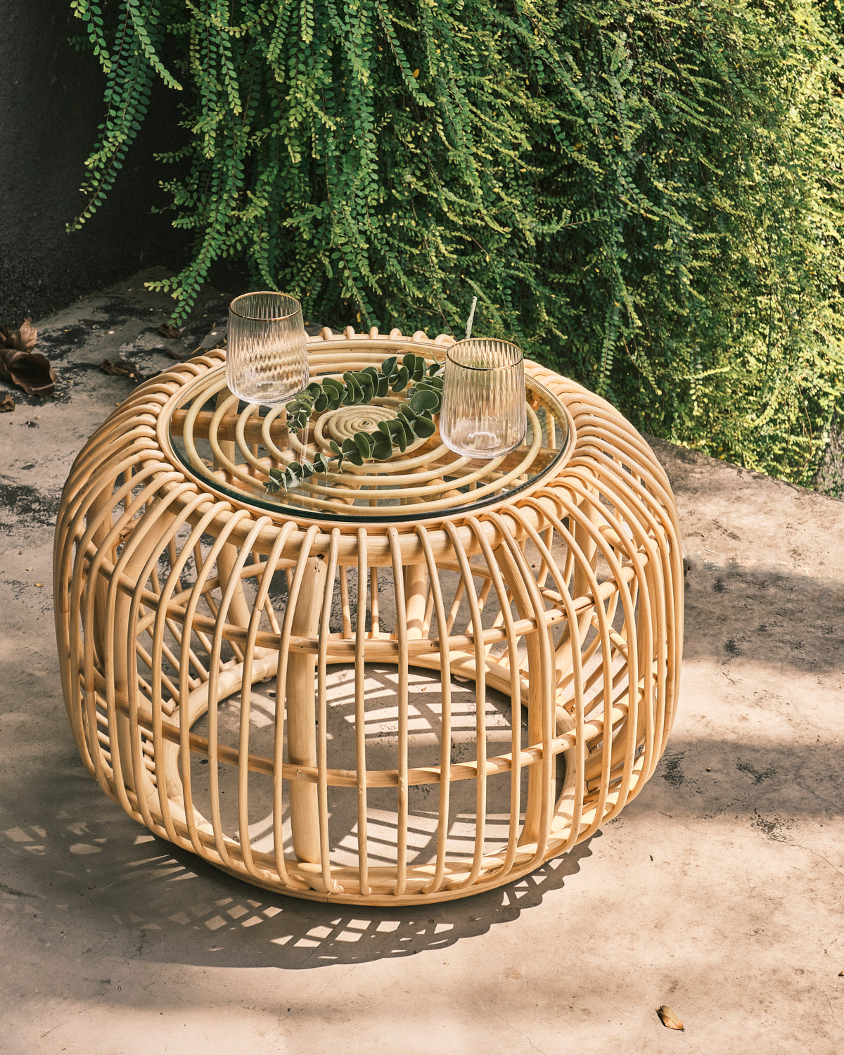 Uluwatu Bamboo Round Coffee Table - Medium