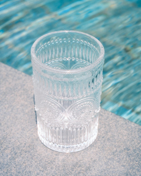 Carlotta Vintage Embossed Glass Cups