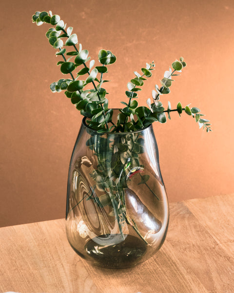 Wavy Tinted Glass Vase