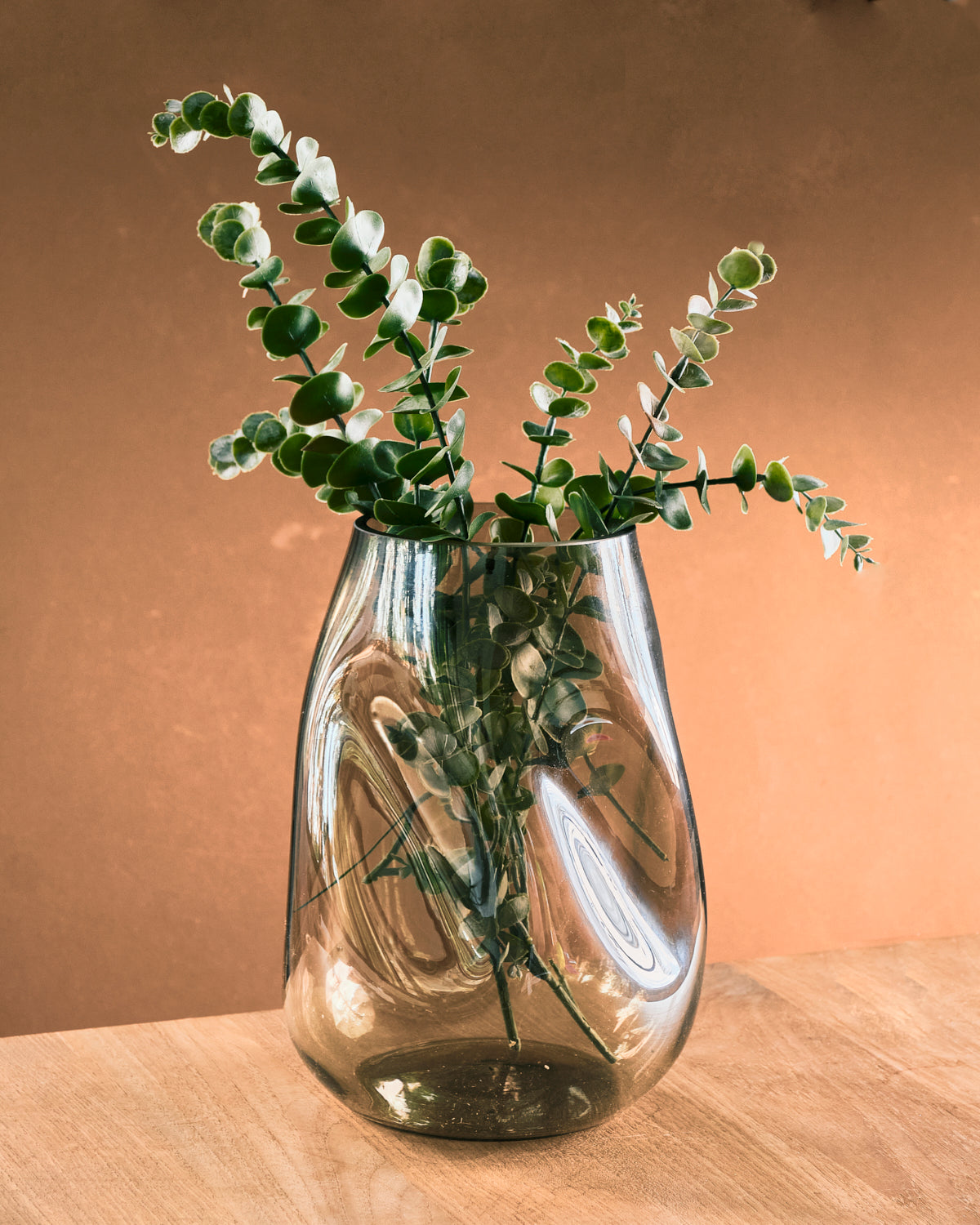 Wavy Tinted Glass Vase