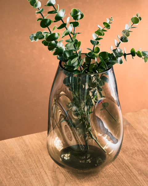 Wavy Tinted Glass Vase