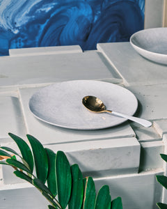 White Denim Dinner Plate - Medium