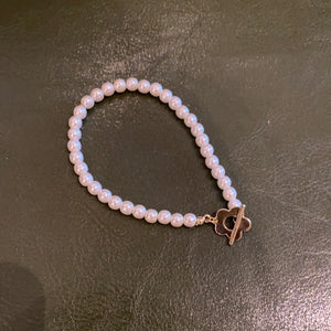Ariel Pearl Bracelet with Flower Hook Closure