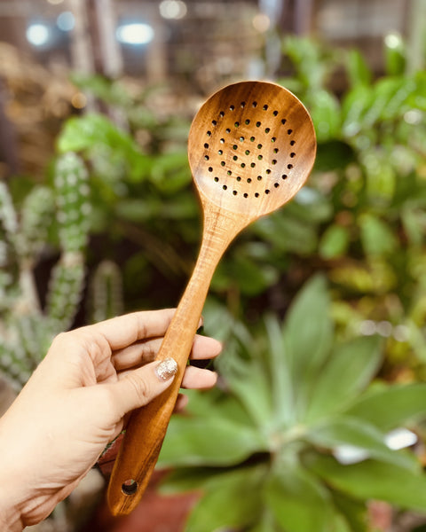 Teakwood Kitchen Utensils - Perforated Ladle